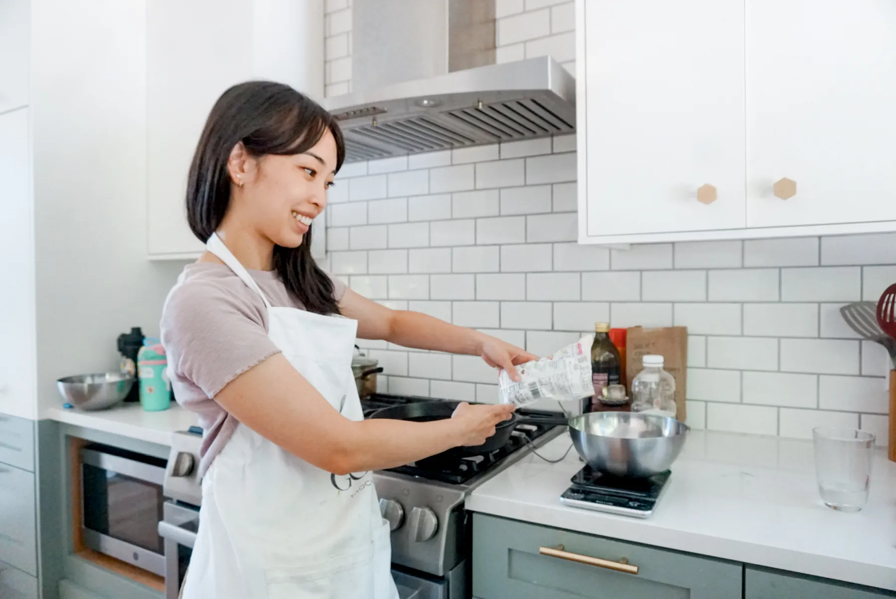 Kristen in the kitchen.